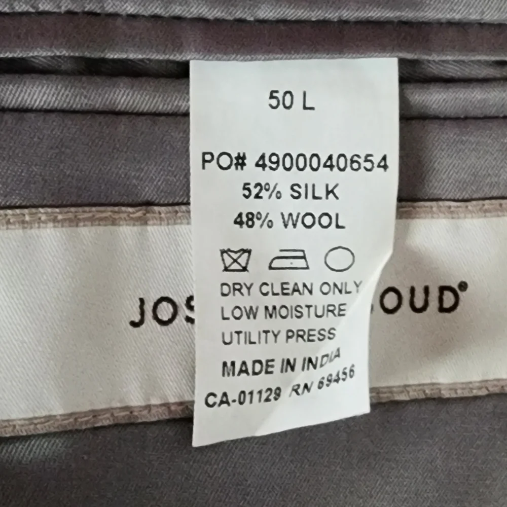Joseph Abboud 50L‎ Gray Plaid Silk Wool Sport Coat Blazer Mens 2 Button